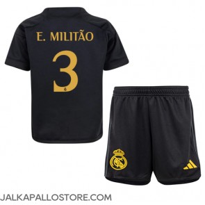 Real Madrid Eder Militao #3 Kolmaspaita Lapsille 2023-24 Lyhythihainen (+ shortsit)